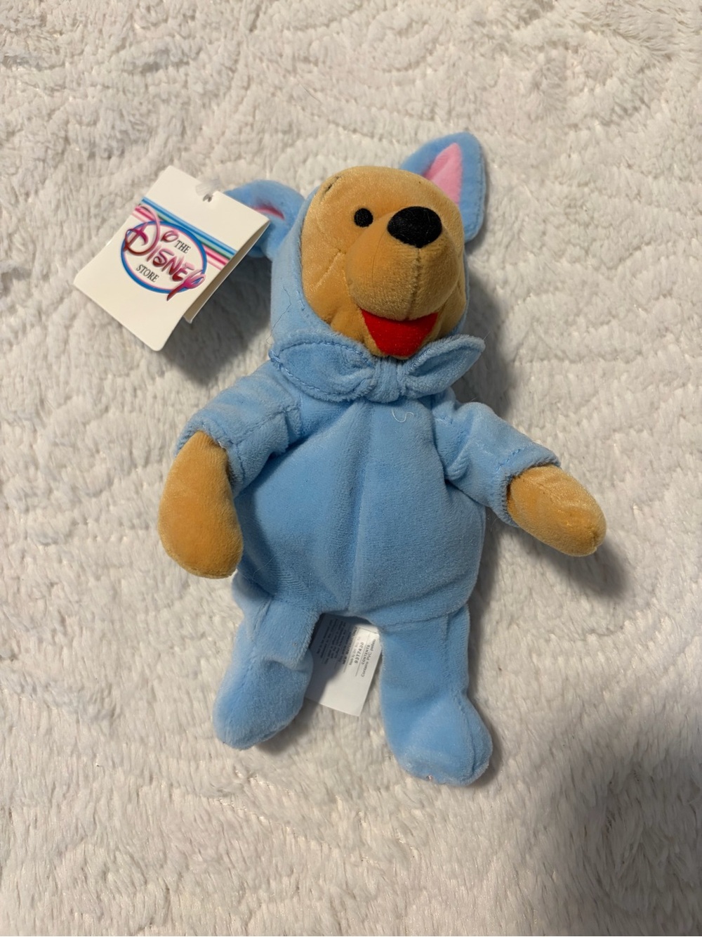 Vintage 1999 Disney Store Winnie the Pooh Easter Bunny Bean Bag Plush 8" NWT